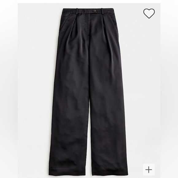 J.Crew Collection high-rise wide-leg pant in satin-backed crepe - Picture 3 of 7